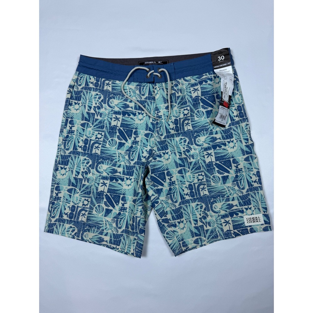 O'Neill Mens Cruzer‎ 19 Board Shorts Blue Tropical Hyperfreak Stretch 30